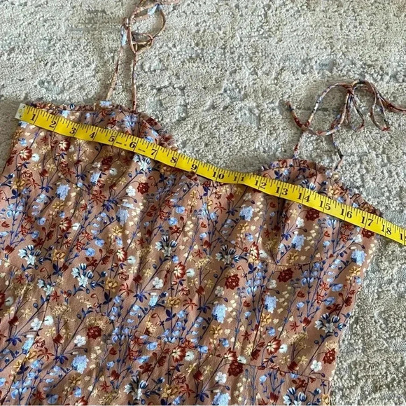 Aritzia Wilfred Free Fable Mini Dress Terracotta Tie Straps Tiered Smocked: 14 - Picture 10 of 14